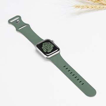 Bandiction Compatible with Apple Watch Series 3 38mm Series 5 40mm iWatch Bands 38mm 40mm 41mm, Soft Silicone Sport Replacement Strap Compatible for iWatch SE Series 10 9 8 7 6 5 4 3 2 1 Ultra