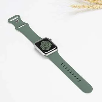 Bandiction Compatible with Apple Watch Series 3 38mm Series 5 40mm iWatch Bands 38mm 40mm 41mm, Soft Silicone Sport Replacement Strap Compatible for iWatch SE Series 10 9 8 7 6 5 4 3 2 1 Ultra