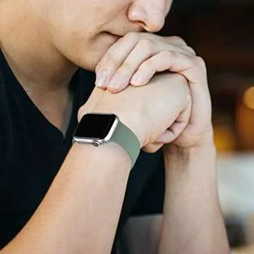 Bandiction Compatible with Apple Watch Series 3 38mm Series 5 40mm iWatch Bands 38mm 40mm 41mm, Soft Silicone Sport Replacement Strap Compatible for iWatch SE Series 10 9 8 7 6 5 4 3 2 1 Ultra