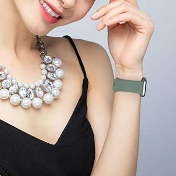 Bandiction Compatible with Apple Watch Series 3 38mm Series 5 40mm iWatch Bands 38mm 40mm 41mm, Soft Silicone Sport Replacement Strap Compatible for iWatch SE Series 10 9 8 7 6 5 4 3 2 1 Ultra