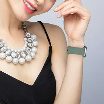 Bandiction Compatible with Apple Watch Series 3 38mm Series 5 40mm iWatch Bands 38mm 40mm 41mm, Soft Silicone Sport Replacement Strap Compatible for iWatch SE Series 10 9 8 7 6 5 4 3 2 1 Ultra