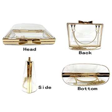 Elegant Cirilla Acrylic Evening Clutch for Parties and Weddings