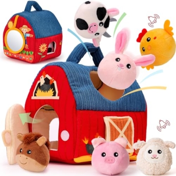 Hahaland Baby Toys - Surprise Barn with Plush Farm Animals for 6-12 Months