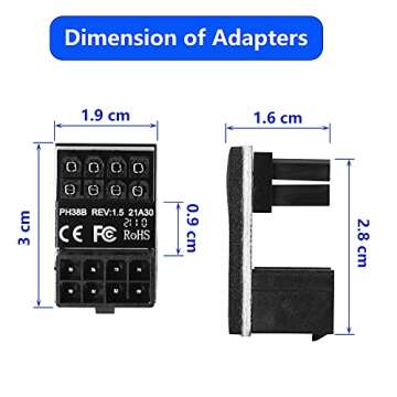 SinLoon ATX 8Pin Angled Adapter for Graphics Cards 4 Pack