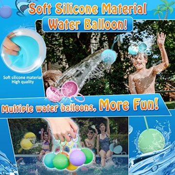TOSKIESGO Reusable Water Balloons for Kids - 12 Pack