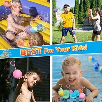 TOSKIESGO Reusable Water Balloons for Kids - 12 Pack