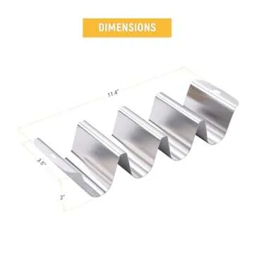 Large Taco Holder for 4 Tacos - Stainless Steel Rack Set