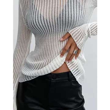 KAMISSY Women Sheer Mesh Sweater - Stylish & Versatile