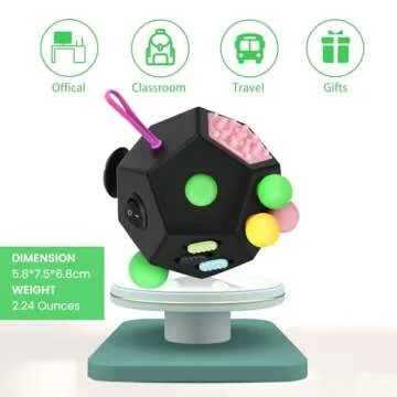 VCOSTORE Dodecagon Fidget Toys Cube - 12 Sided Fidget Toy Depression Anti,Stress and Anxiety Relax Great Fidget Toys for Adults Kids with OCD,ADD, ADHD, Autism(New Black)
