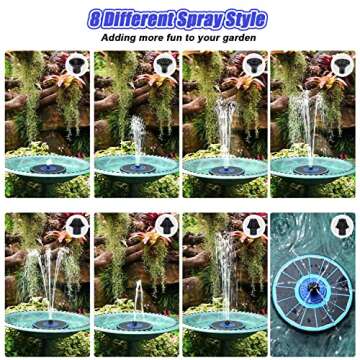 SZMP Solar Fountain Upgrade, 3.5W Solar Powered Bird Bath Fountains with Flower, Outdoor Water Feature Solar Pump with 7-in-1 Nozzles, 4 Fixed Pipes for Humingbirds, Garden, Pool, Pond, and Fish Tank