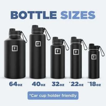 IRON °FLASK Insulated Water Bottle - 3 Lids & Durability