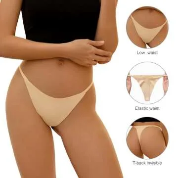 DEANGELMON G-string Thongs for Women Panties No Show Thong Seamless Underwear Low Rise Comfortable M...