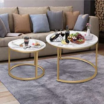 Modern Nesting Round Coffee Table Set - VILAWLENCE