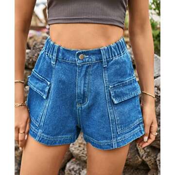 YOCUR Casual Vintage Tassel Denim Shorts for Teens