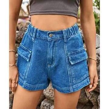 YOCUR Casual Vintage Tassel Denim Shorts for Teens