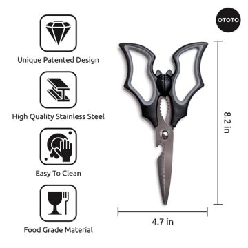 Elizabat Kitchen Scissors - Cute Goth Bat Utensils
