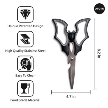 Elizabat Kitchen Scissors - Cute Goth Bat Utensils