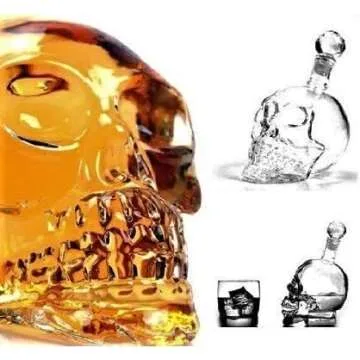 Skull Head Decanter Set - Unique Vodka Whiskey Glass Bundle