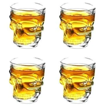 Skull Head Decanter Set - Unique Vodka Whiskey Glass Bundle