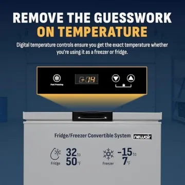 Newair 5 Cu. Ft. Quiet Chest Freezer with Alarm