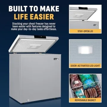 Newair 5 Cu. Ft. Quiet Chest Freezer with Alarm