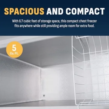 Newair 5 Cu. Ft. Quiet Chest Freezer with Alarm