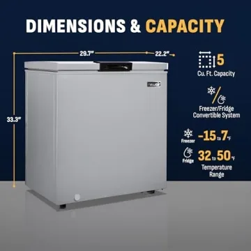Newair 5 Cu. Ft. Quiet Chest Freezer with Alarm