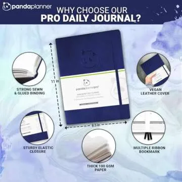 Panda Planner Pro 2025 Undated Daily Planner with Hourly Schedule 8.5"x11" - To Do List Notepad, Daily Journal, Goal Planner, Habit Tracker, Gratitude Journal - Home/Office Supplies - Purple