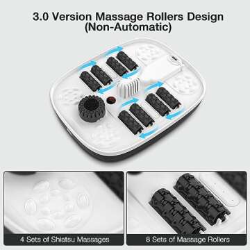 HOSPAN Collapsible Foot Spa with Heat, Bubble, Red Light, and Temperature Control, Foot Bath Massage...