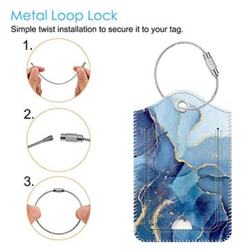 Fintie Luggage Tags, Privacy Cover ID Label with Stainless Steel Loop and Address Card for Travel Ba...