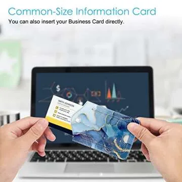 Fintie Luggage Tags, Privacy Cover ID Label with Stainless Steel Loop and Address Card for Travel Bag Suitcase - Ocean Marble (2 Piece)