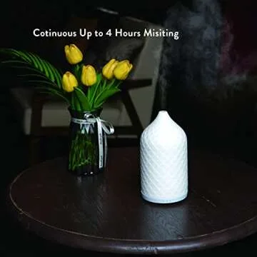 ZEIGGA LAB Essential Oil Diffuser for Home, Ceramic Aromatherapy Diffuser for Essential Oils, 120ml Oil Diffuser with Waterless Auto-Off and 7 LED Lights for Large Room Yoga Spa (White)