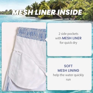 maamgic Men’s Quick Dry Swim Trunks with Mesh Lining