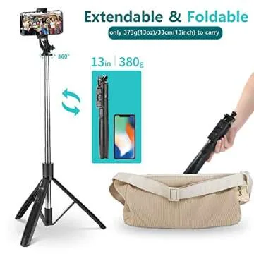 Selfie Stick Tripod with Remote - 62inch Extendable Tall Cell Phone Tripod Stand for Gopro Camera, Portable Tripod for iPhone and Android Phone Selfies, Vlogging, Video Recording, Live Streaming
