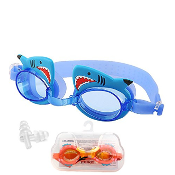 hwojjha Swimming Goggles for Kids - No Leak, Anti Fog, UV Protection - Age 3-12 (3-shark)
