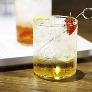 LUXU Drinking Glasses 15 oz Set of 2,Thin Highball Glasses 19 oz Set of 2,Elegant Bar Glassware For Water,Juice,Beer, Drinks,and Cocktails and Mixed Drinks,Lead-Free Juice Glass,Glass Drink Tumblers