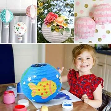 LIHAO 12 Inch White Round Paper Lanterns (10 Pack)