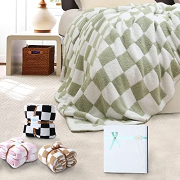 GCQC Checkered Throw Blanket - Fluffy and Soft Cozy Gift for All