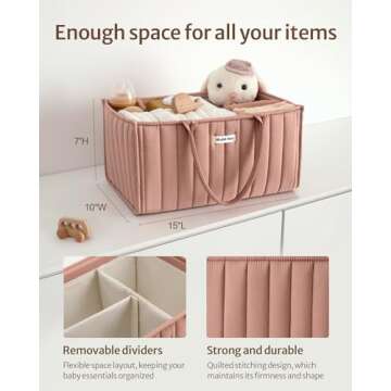 Blissful Diary Diaper Caddy Organizer for Newborn Essentials