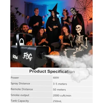 600W Fog Machine with Wireless Remote for Parties and Weddings