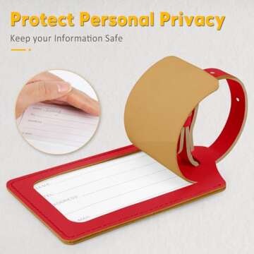 Travelambo 4 Pack Eco-Friendly Leather Luggage Tags