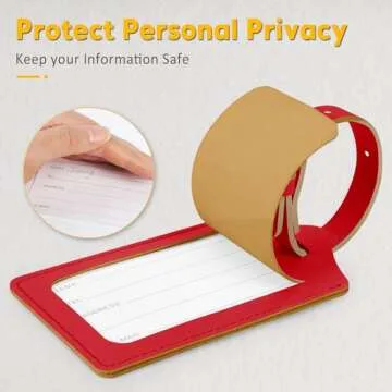 Travelambo 4 Pack Eco-Friendly Leather Luggage Tags