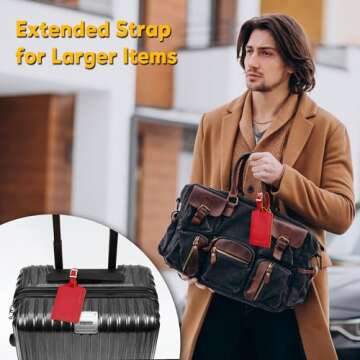 Travelambo 4 Pack Eco-Friendly Leather Luggage Tags