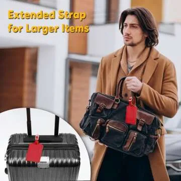 Travelambo 4 Pack Eco-Friendly Leather Luggage Tags