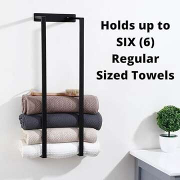Avocrafts Bathroom Wall Towel Rack, Bathroom Organization, Bath Towel Holder, Wall Towel Storage, Mo...