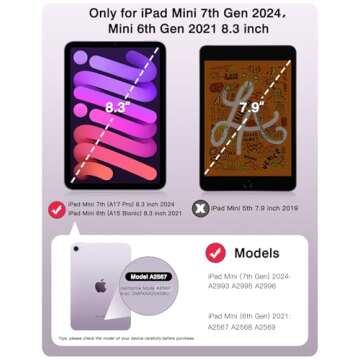TiMOVO Case for iPad Mini 7 A17 Pro 8.3-inch 2024 & Mini 6th Gen - Slim Folio Cover