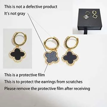 XUDEJUN 18K Gold Plated Gem Hoop Earrings for Women