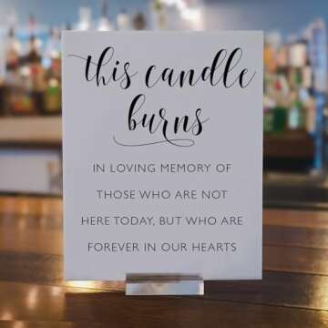 Memory Table Sign - Lucite In Loving Memory Acrylic Wedding Sign - Handmade, Durable & Timeless Déc...