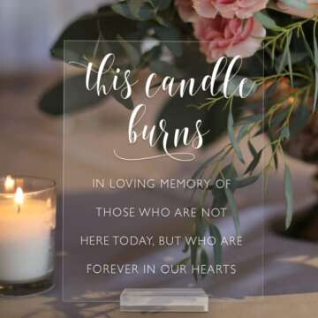 Memory Table Sign - Lucite In Loving Memory Acrylic Wedding Sign - Handmade, Durable & Timeless Décor Piece - Perfect for Special Event & Destination Weddings | (5x7, Clear Acrylic Stand)