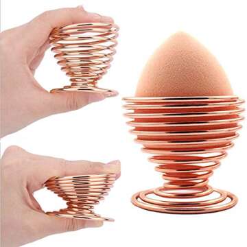 Sponge Blender Holder for Makeup Sponge Drying, 3 Pcs Rose Gold.